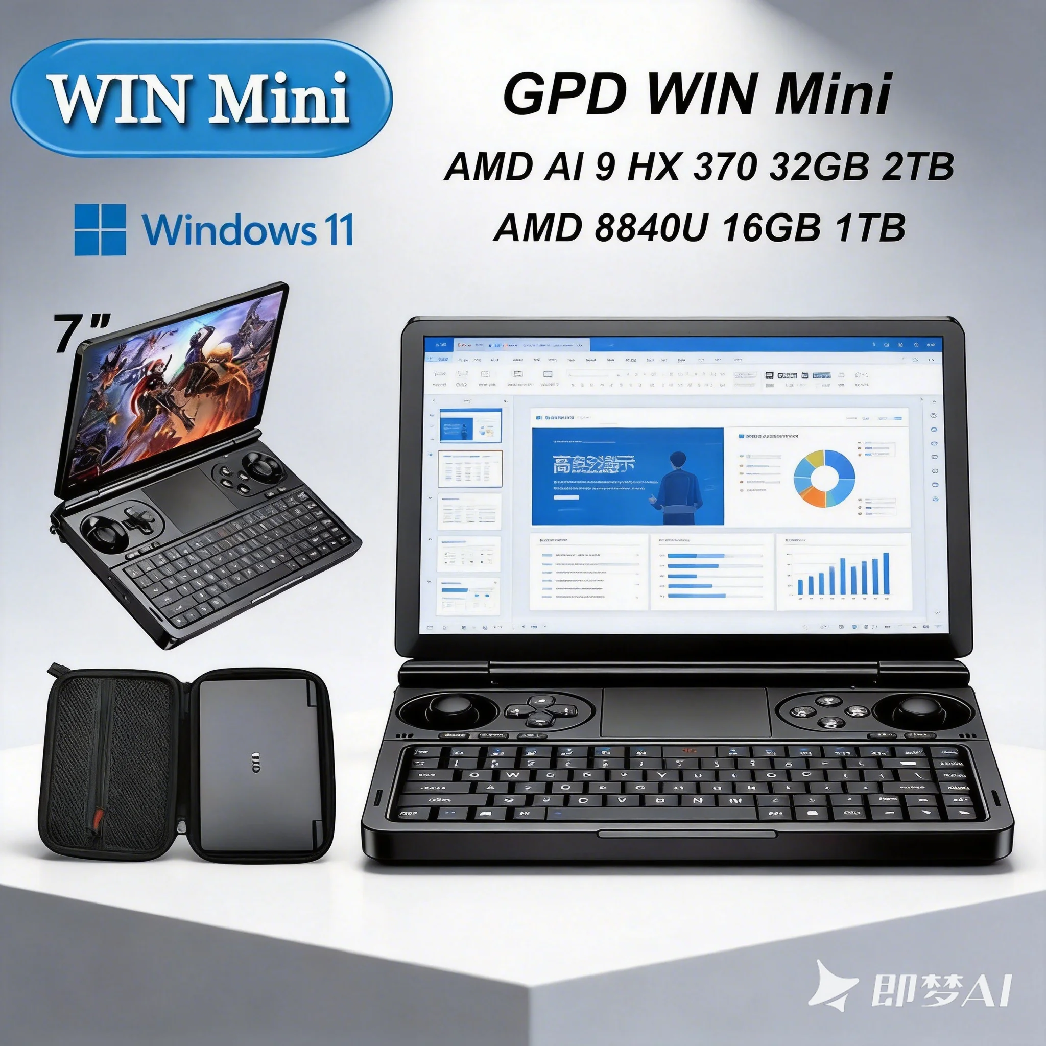 2026 GPD WIN Mini AMD AI 9 HX 370 7 Inch 32GB RAM 2TB PCIE4.0 Pocket Handheld Game Laptop
2026 GPD WIN Mini AMD AI 9 HX 370 7 Inch 32GB RAM 2TB PCIE4.0 Pocket Handheld Game Laptop