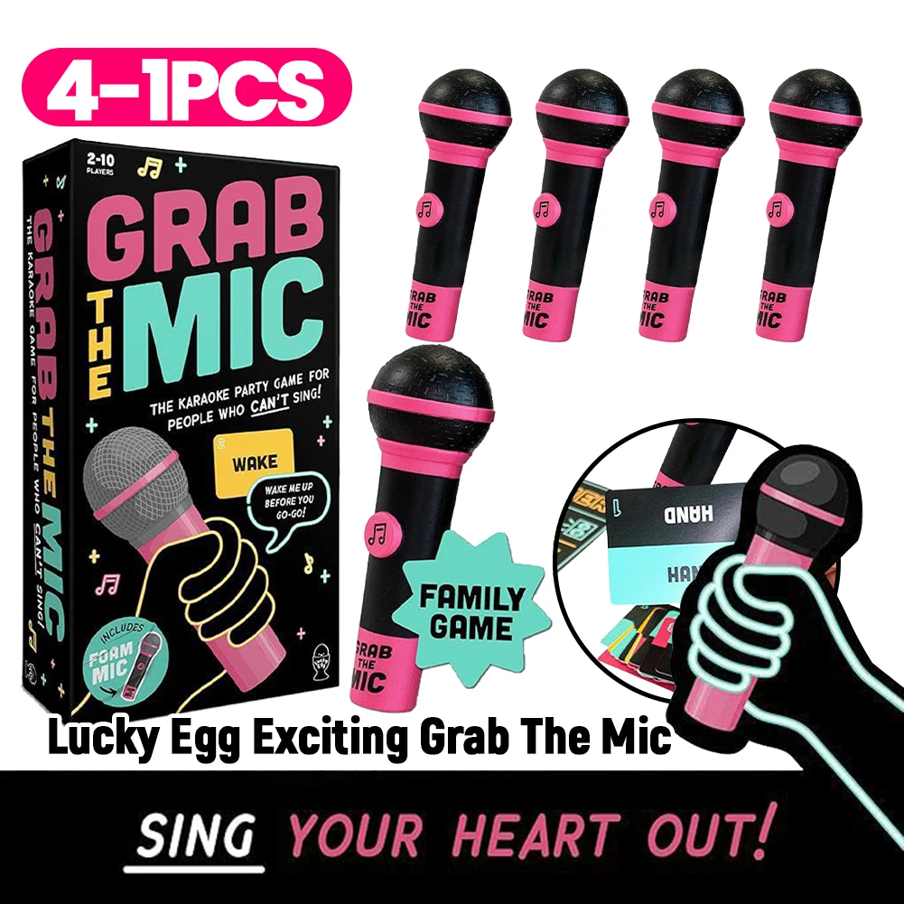 4-1 комплект Lucky Egg Exciting Grab The Mic The Family Karaoke Game Настольная игра для вечеринок 2–10 игроков для плохих певцов — 250 лирических карточек
4-1 комплект Lucky Egg Exciting Grab The Mic The Family Karaoke Game Настольная игра для вечеринок 2–10 игроков для плохих певцов — 250 лирических карточек