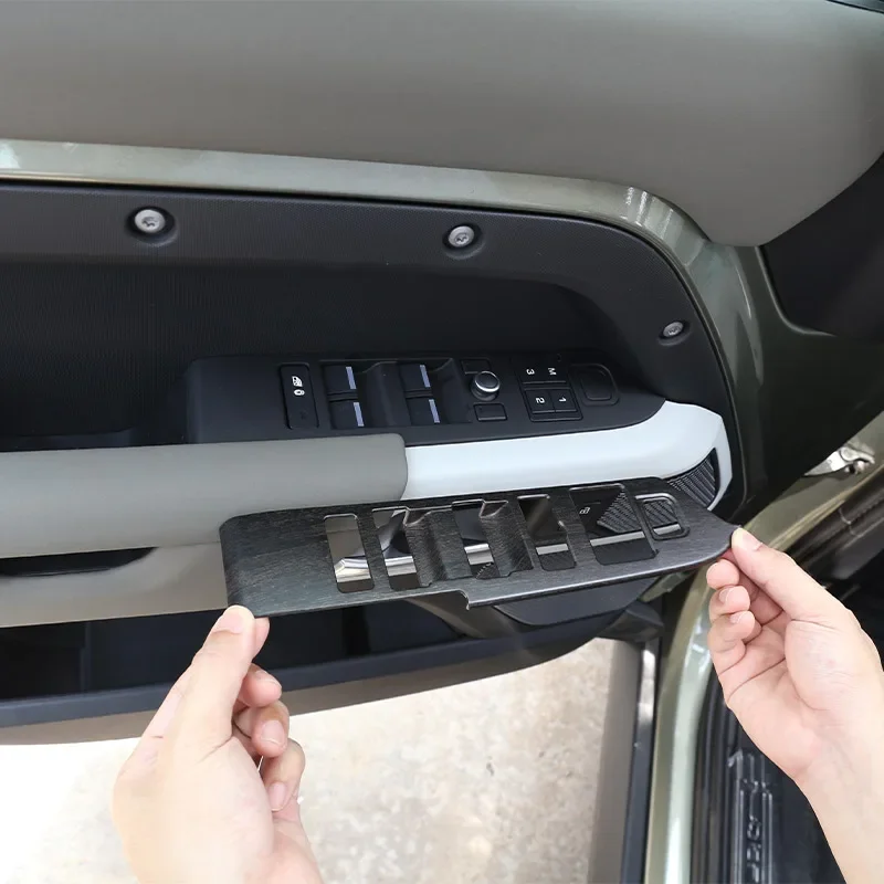 Pop LHD RHD ABS Black/oak Grain Car Window Glass Lift Switch Button Trim For Land Rover Defender 90 110 2020-2022 Car Accessorie
Pop LHD RHD ABS Black/oak Grain Car Window Glass Lift Switch Button Trim For Land Rover Defender 90 110 2020-2022 Car Accessorie