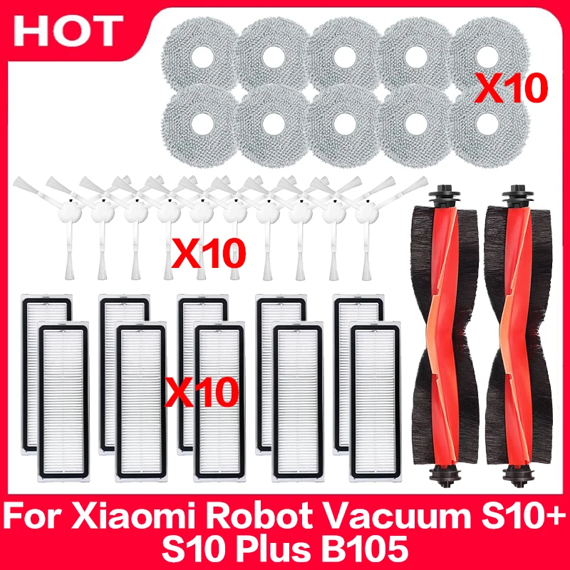 Compatible For Xiaomi Robot Vacuum S10+ / S10 Plus B105 Spare Parts Main Side Brush Hepa Filter Mop Rag Cloth Accessories
Compatible For Xiaomi Robot Vacuum S10+ / S10 Plus B105 Spare Parts Main Side Brush Hepa Filter Mop Rag Cloth Accessories