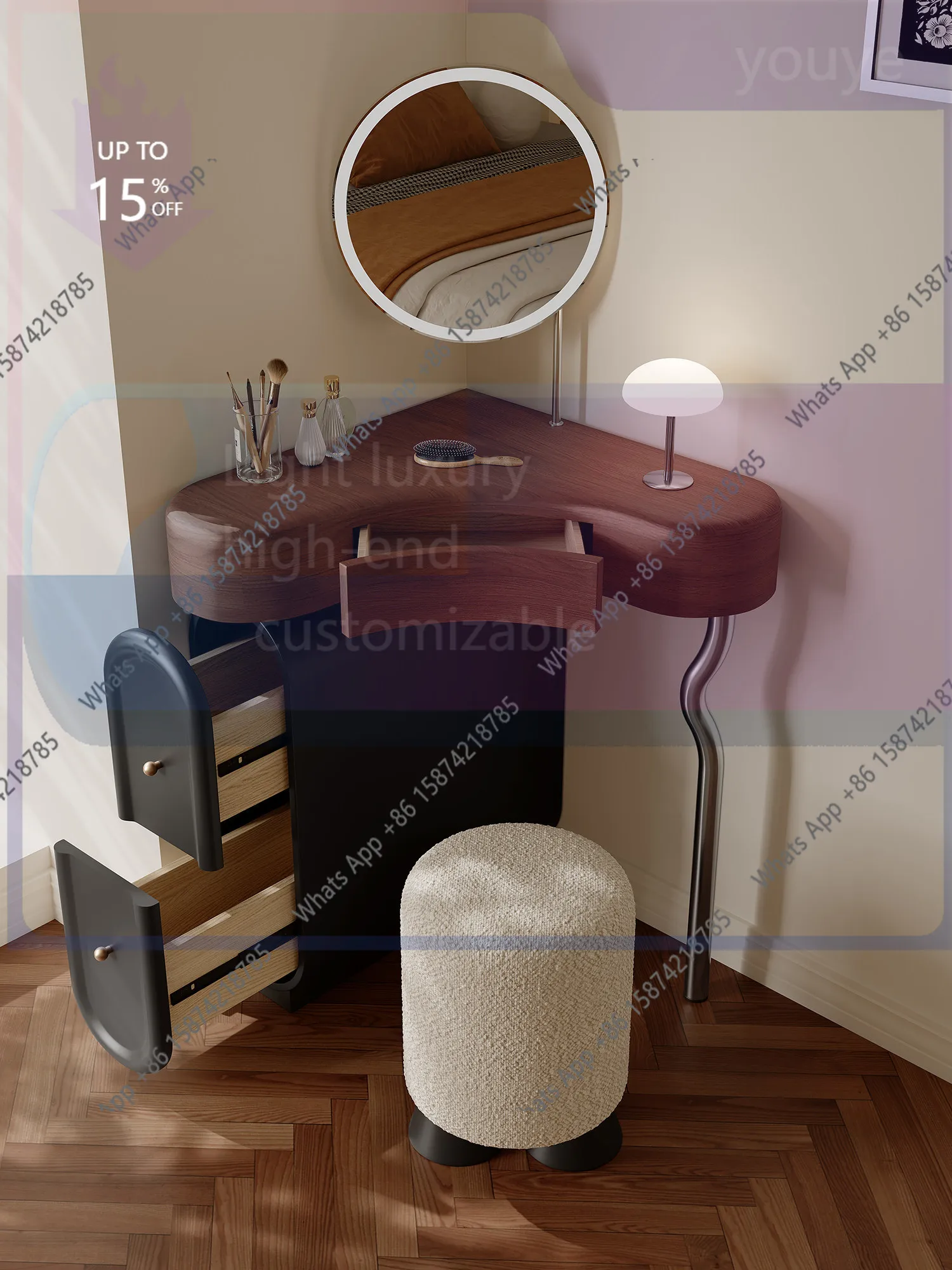 grE Rt Cream Antique Solid Wood Corner Dresser Storage Cabinet Small Apartment Simple Modern Bedroom Corner Makeup Table
grE Rt Cream Antique Solid Wood Corner Dresser Storage Cabinet Small Apartment Simple Modern Bedroom Corner Makeup Table