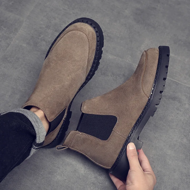 High Quality Men's Suede Chelsea Boots British Style Thick Sole Ankle Boots Casual Slip-On Anti-Slip Shoes Men's Fashion Boots
High Quality Men's Suede Chelsea Boots British Style Thick Sole Ankle Boots Casual Slip-On Anti-Slip Shoes Men's Fashion Boots