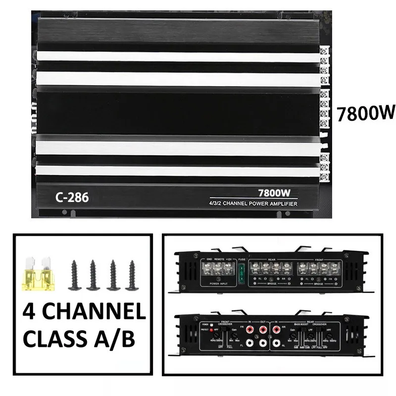 286 Power Amplifier 7800W Car Audio Modified Power Amplifier Class AB Quad Steam Amplifier
286 Power Amplifier 7800W Car Audio Modified Power Amplifier Class AB Quad Steam Amplifier