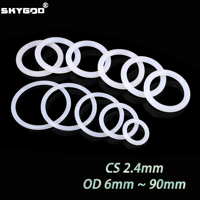 10/50pcs White Silicone VMQ O Ring CS 2.4mm OD 6mm ~ 90mm Nontoxic Good Sealing Cooker Washer Silicone Rubber Seal Gaskets
10/50pcs White Silicone VMQ O Ring CS 2.4mm OD 6mm ~ 90mm Nontoxic Good Sealing Cooker Washer Silicone Rubber Seal Gaskets