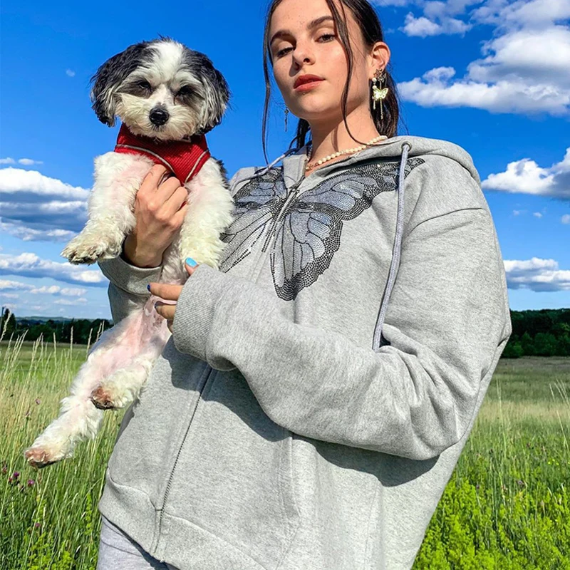 Autumn and Winter Casual Fashion Women's All-match Blouse Jacket Butterfly Print Long-sleeved Hooded Sweater Women
Autumn and Winter Casual Fashion Women's All-match Blouse Jacket Butterfly Print Long-sleeved Hooded Sweater Women