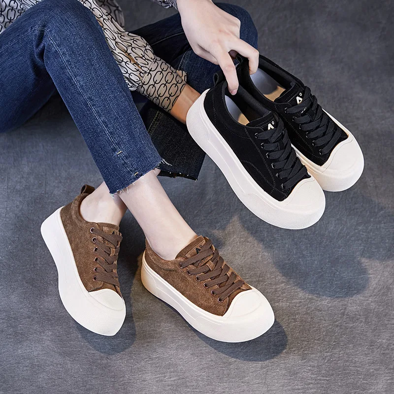 2025 г., женская вулканизированная обувь из матовой воловьей кожи с перекрестными ремешками, обувь на платформе, повседневные кроссовки, модная дорожная обувь
2025 г., женская вулканизированная обувь из матовой воловьей кожи с перекрестными ремешками, обувь на платформе, повседневные кроссовки, модная дорожная обувь