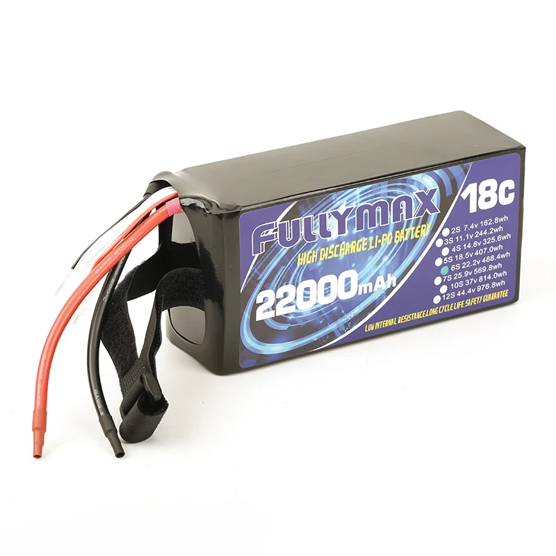 Original fullymax 22000mAh 22.8V 6S LiPO Battery 18C fully max for Big Load Agricultural Drone Hexacopter Octocopter
Original fullymax 22000mAh 22.8V 6S LiPO Battery 18C fully max for Big Load Agricultural Drone Hexacopter Octocopter