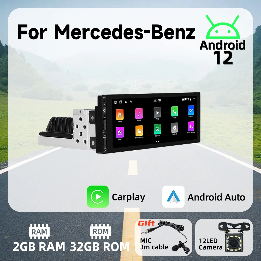 6.9" 1 Din Android Radio Car Multimedia Player for Mercedes-Benz Android Auto Stereo Head Unit Carplay Autoradio GPS Navigation
6.9" 1 Din Android Radio Car Multimedia Player for Mercedes-Benz Android Auto Stereo Head Unit Carplay Autoradio GPS Navigation