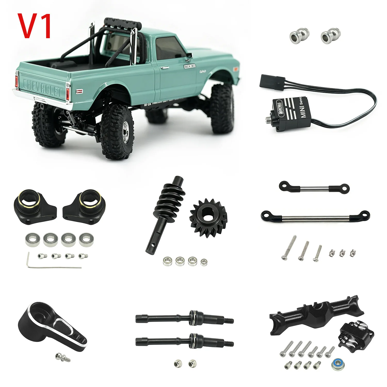 Aluminum 4-Wheel Steer for Axial 1/30 SCX30 Cars(Only upgrade rear Axle to Alu) BK: V1 Black
Aluminum 4-Wheel Steer for Axial 1/30 SCX30 Cars(Only upgrade rear Axle to Alu) BK: V1 Black