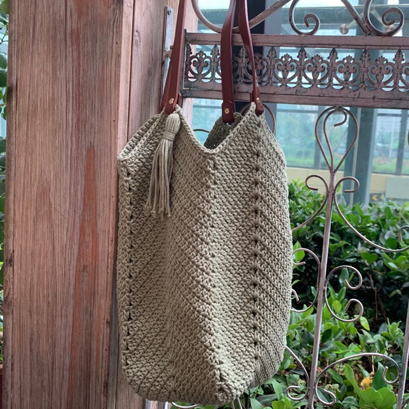 Large capacity vegetable basket bag DIY crochet material bag hollowed out leisure function bag, pure cotton wool, hand woven
Large capacity vegetable basket bag DIY crochet material bag hollowed out leisure function bag, pure cotton wool, hand woven