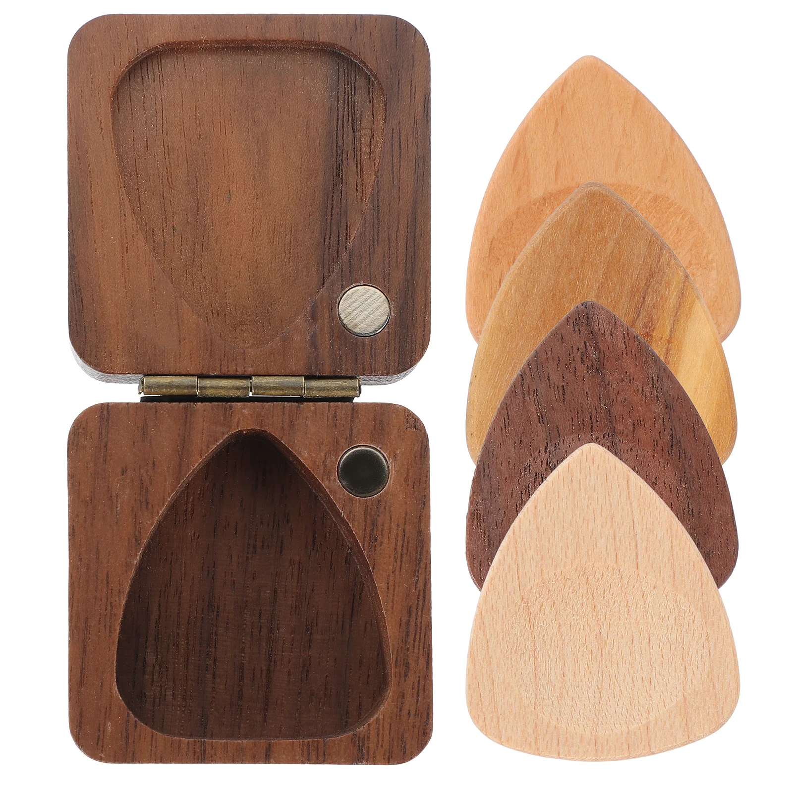 1 set Wooden Guitar Picks Set with Storage Box for Electric Acoustic Bass Ukulele Thick Folk Picks Accessories Kit
1 set Wooden Guitar Picks Set with Storage Box for Electric Acoustic Bass Ukulele Thick Folk Picks Accessories Kit