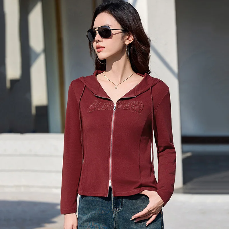 New Women Embroidery Hooded T-shirt Spring Autumn Fashion Solid Color Long Sleeve Loose Hoodies Casual Daily T-shirt Female
New Women Embroidery Hooded T-shirt Spring Autumn Fashion Solid Color Long Sleeve Loose Hoodies Casual Daily T-shirt Female
