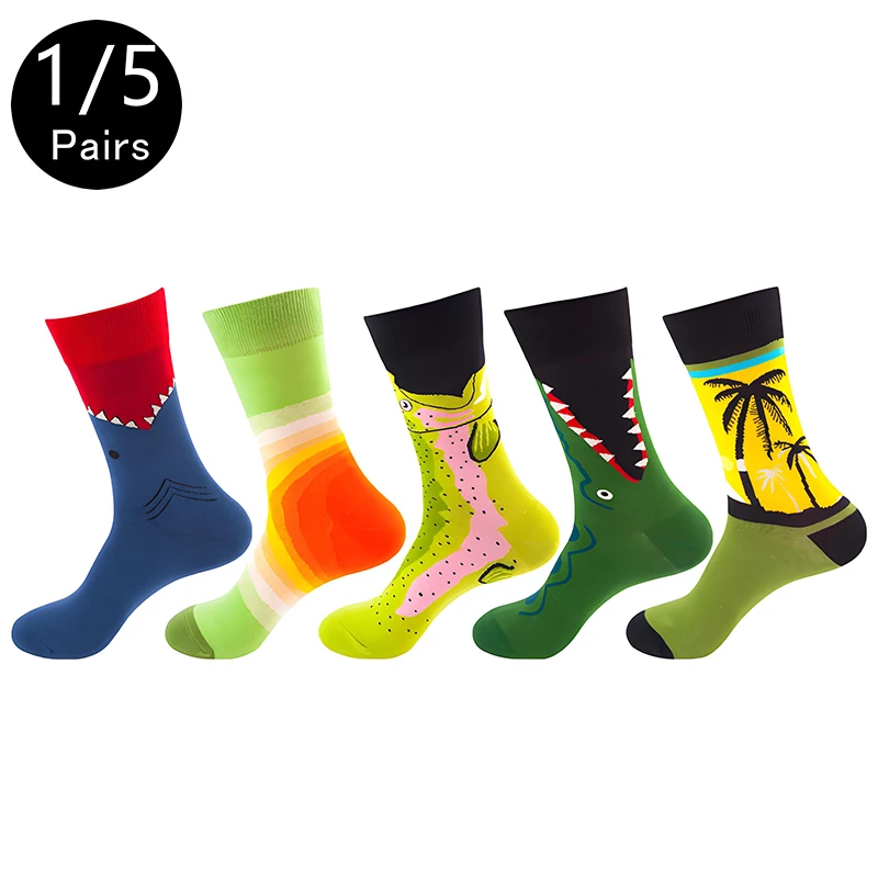 1/5 Pairs/Pack Happy Funny Women Men Socks Unisex Cotton Cartoon Animals Oil painting Shark Crocodile Harajuku Streetwear Socks
1/5 Pairs/Pack Happy Funny Women Men Socks Unisex Cotton Cartoon Animals Oil painting Shark Crocodile Harajuku Streetwear Socks