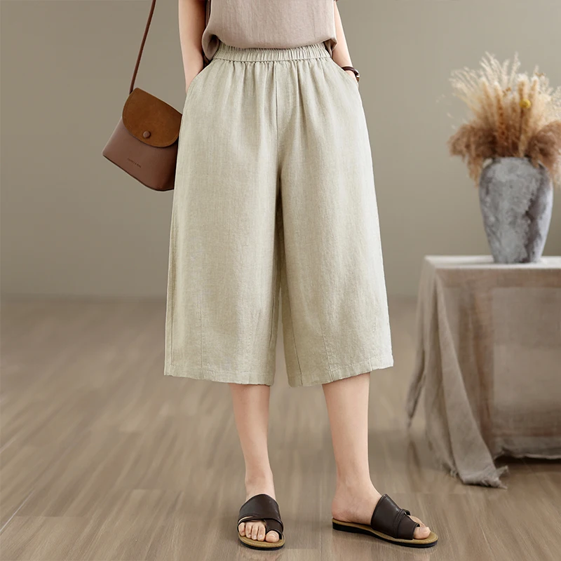 Slimming Large Size Artistic Casual Pants High Waist Cotton Wide Leg Pants Seven-Foot Length Women's Loose Fit Trousers
Slimming Large Size Artistic Casual Pants High Waist Cotton Wide Leg Pants Seven-Foot Length Women's Loose Fit Trousers