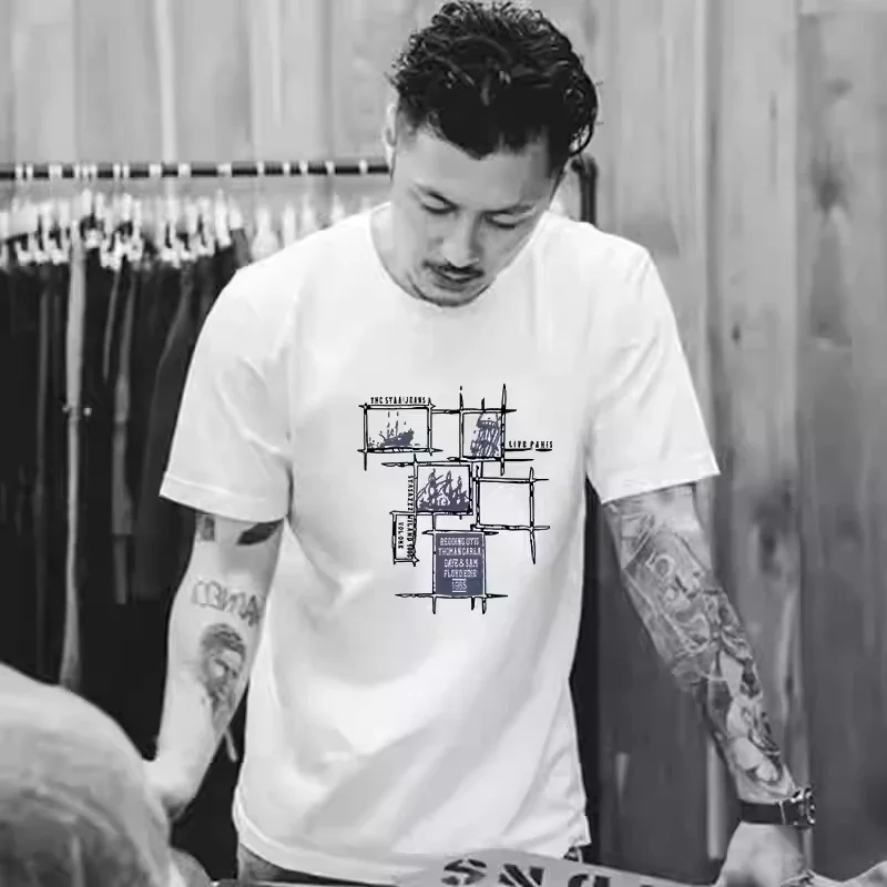 Motorcycle New Trendy Brand Short-Sleeved T-Shirt Men's Multi-Pattern Printed Loose Cotton Half-Sleeved Classy Fat Top Summer
Motorcycle New Trendy Brand Short-Sleeved T-Shirt Men's Multi-Pattern Printed Loose Cotton Half-Sleeved Classy Fat Top Summer