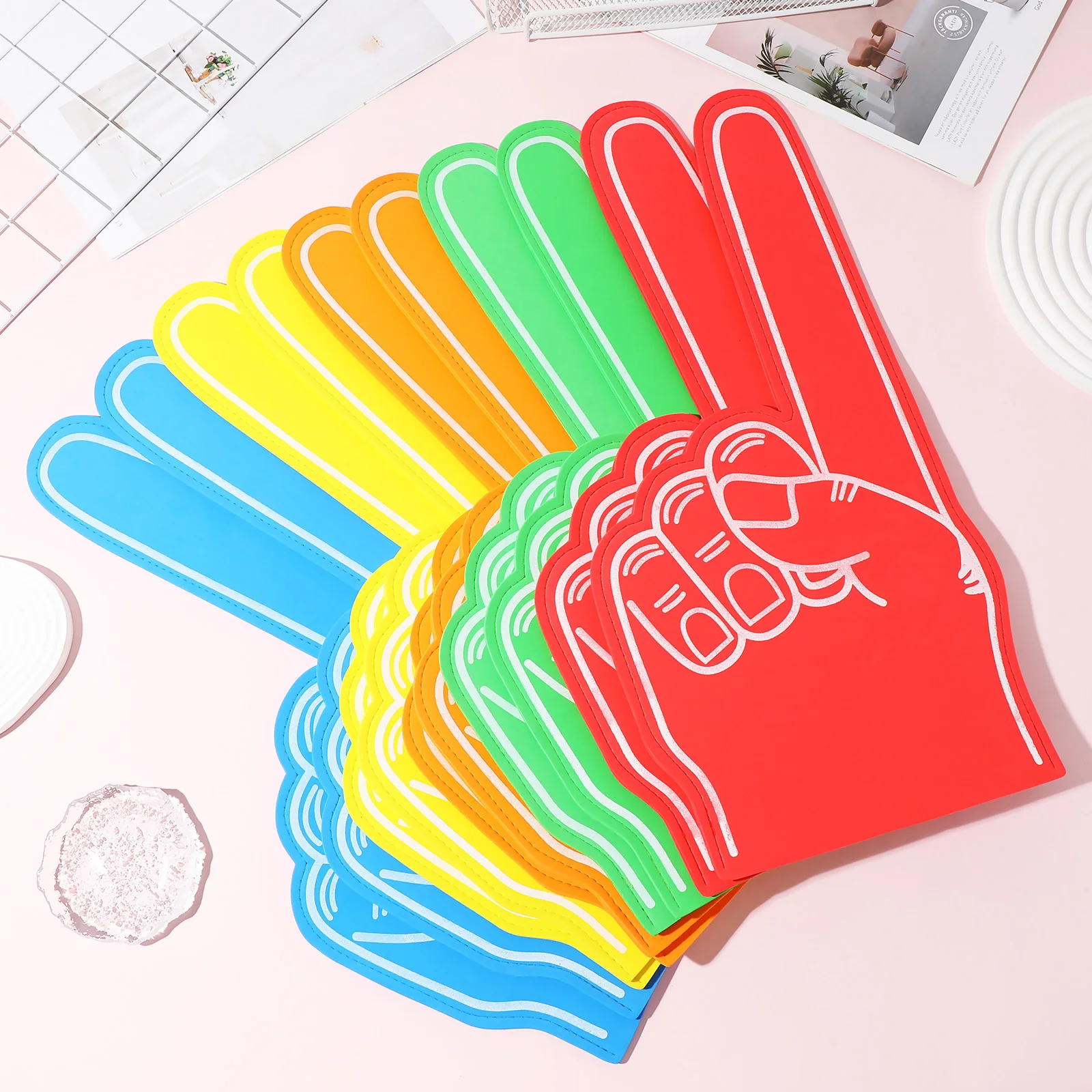 10pcs Giant Foam Fingers Yellow 2 Red 2 Green EVA Sports Party Accessories Vibrant Colors Durable Reusable
10pcs Giant Foam Fingers Yellow 2 Red 2 Green EVA Sports Party Accessories Vibrant Colors Durable Reusable