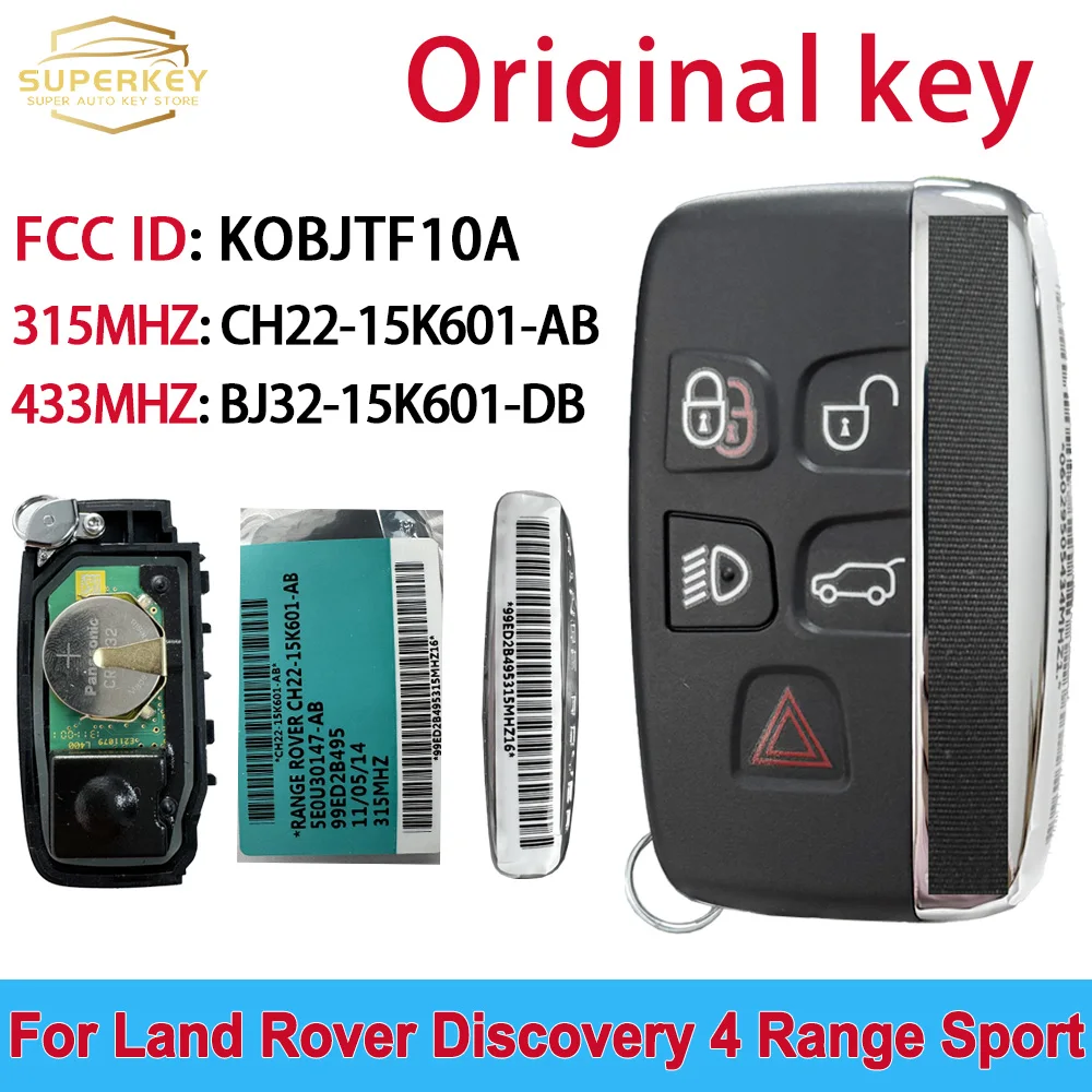 SUPERKEY Original 315 433 MHZ FCC ID: KOBJTF10A For Jaguar XJ Xe XF For Land Rover Range Rover Sport Evoque Vogue Remote Car Key 
SUPERKEY Original 315 433 MHZ FCC ID: KOBJTF10A For Jaguar XJ Xe XF For Land Rover Range Rover Sport Evoque Vogue Remote Car Key