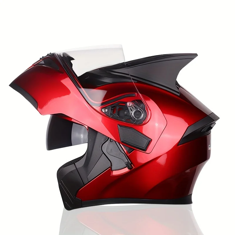 Motorcycle Helmet with Horns, Unisex Full-Face Helmet, Burgundy Color, Winter Safety Cap.
Motorcycle Helmet with Horns, Unisex Full-Face Helmet, Burgundy Color, Winter Safety Cap.