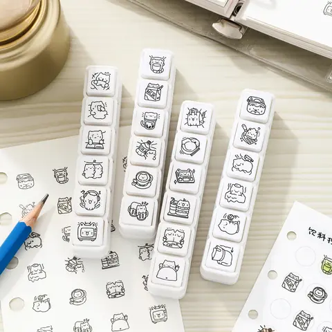 1 adet/6 adet karikatür renkli öğretmen mühürleri övgü ödülü mühür değerlendirme kırtasiye karalama defteri malzemeleri sınıf için