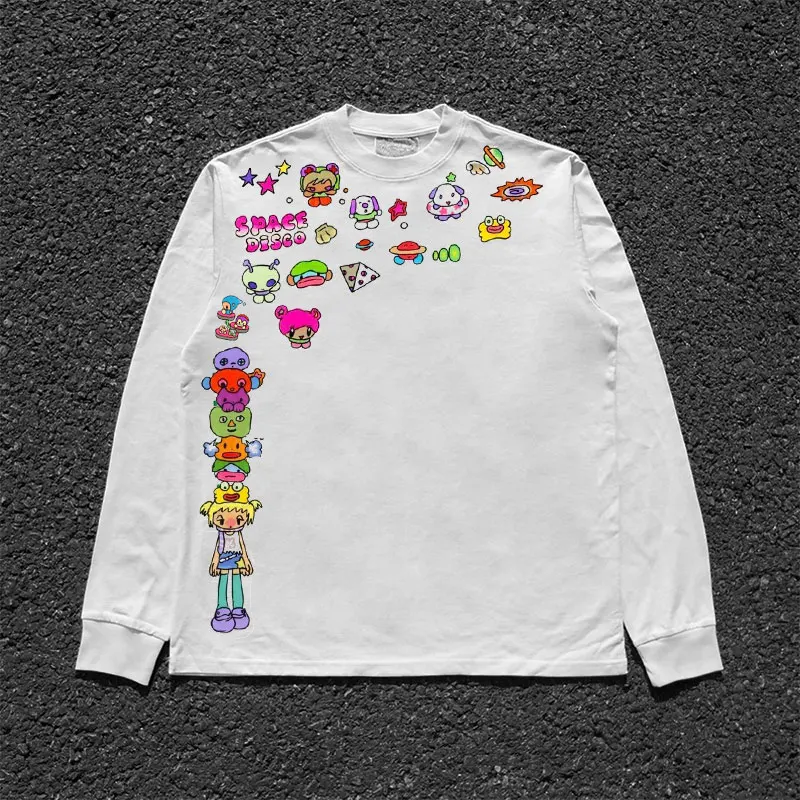 American Style Cartoon Retro Long Sleeve T-Shirt Couple Top Design Sense Dopamine Match Small Audience Wang Studio
American Style Cartoon Retro Long Sleeve T-Shirt Couple Top Design Sense Dopamine Match Small Audience Wang Studio