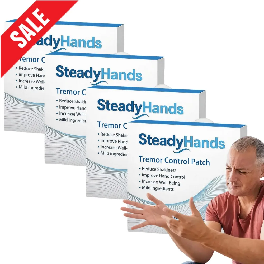Hand Tremor Control Patch 10Pcs by SteadyHands, Mild Formula Skin Plaster to Relieve Shakiness & Boost Hand Stability
Hand Tremor Control Patch 10Pcs by SteadyHands, Mild Formula Skin Plaster to Relieve Shakiness & Boost Hand Stability