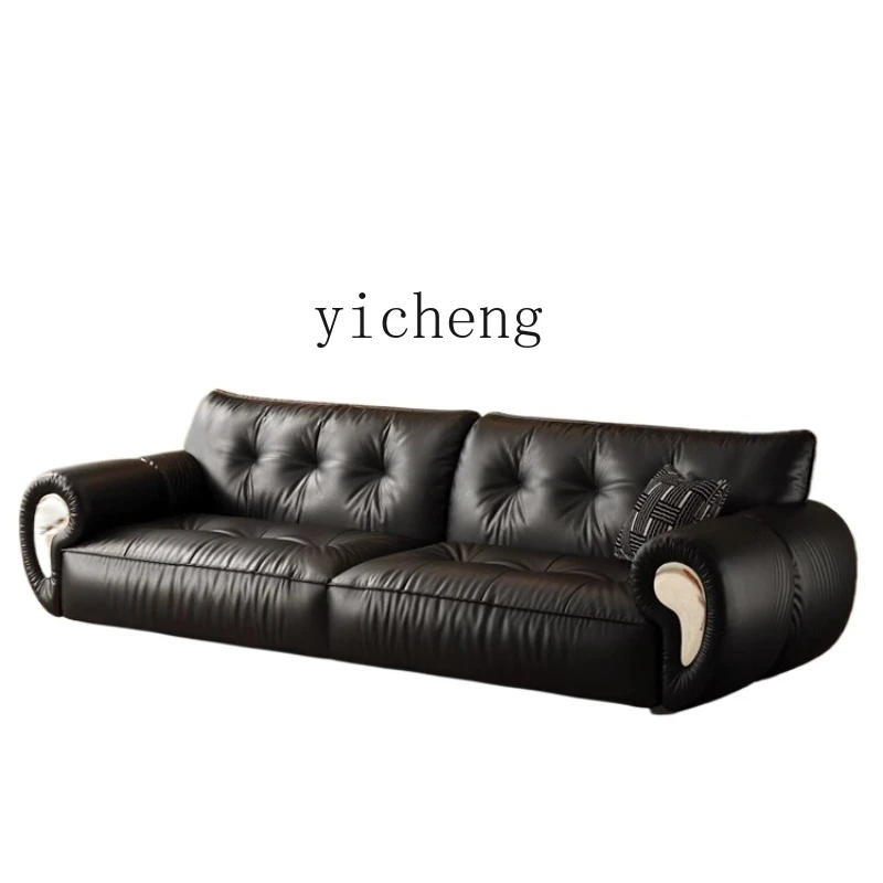 ZK French retro oil wax leather sofa living room straight three-person American antique leather sofa black
ZK French retro oil wax leather sofa living room straight three-person American antique leather sofa black