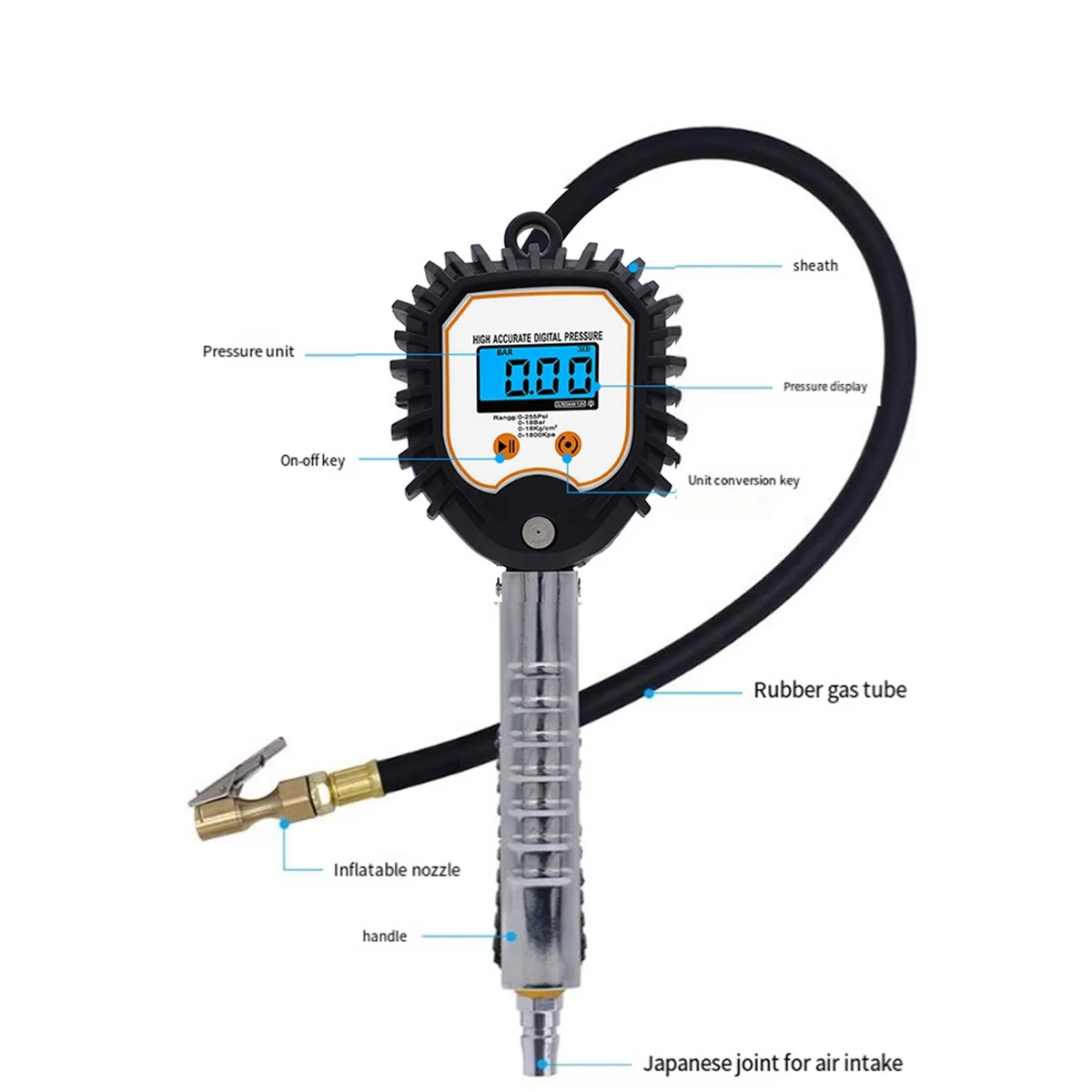 ATS-Digital Display Tyre Pressure Gauge High Precision Monitoring Inflator Gun Car Valve Valve Universal Repair Tool
ATS-Digital Display Tyre Pressure Gauge High Precision Monitoring Inflator Gun Car Valve Valve Universal Repair Tool