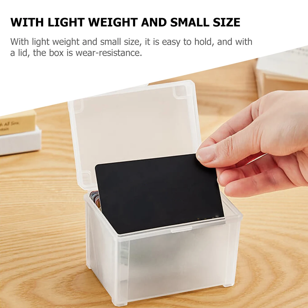 2 Pcs Transparent Business Card Storage Box Small Plastic Containers Hinged Lids Game Cards Tarot Holder Organizer Household
2 Pcs Transparent Business Card Storage Box Small Plastic Containers Hinged Lids Game Cards Tarot Holder Organizer Household