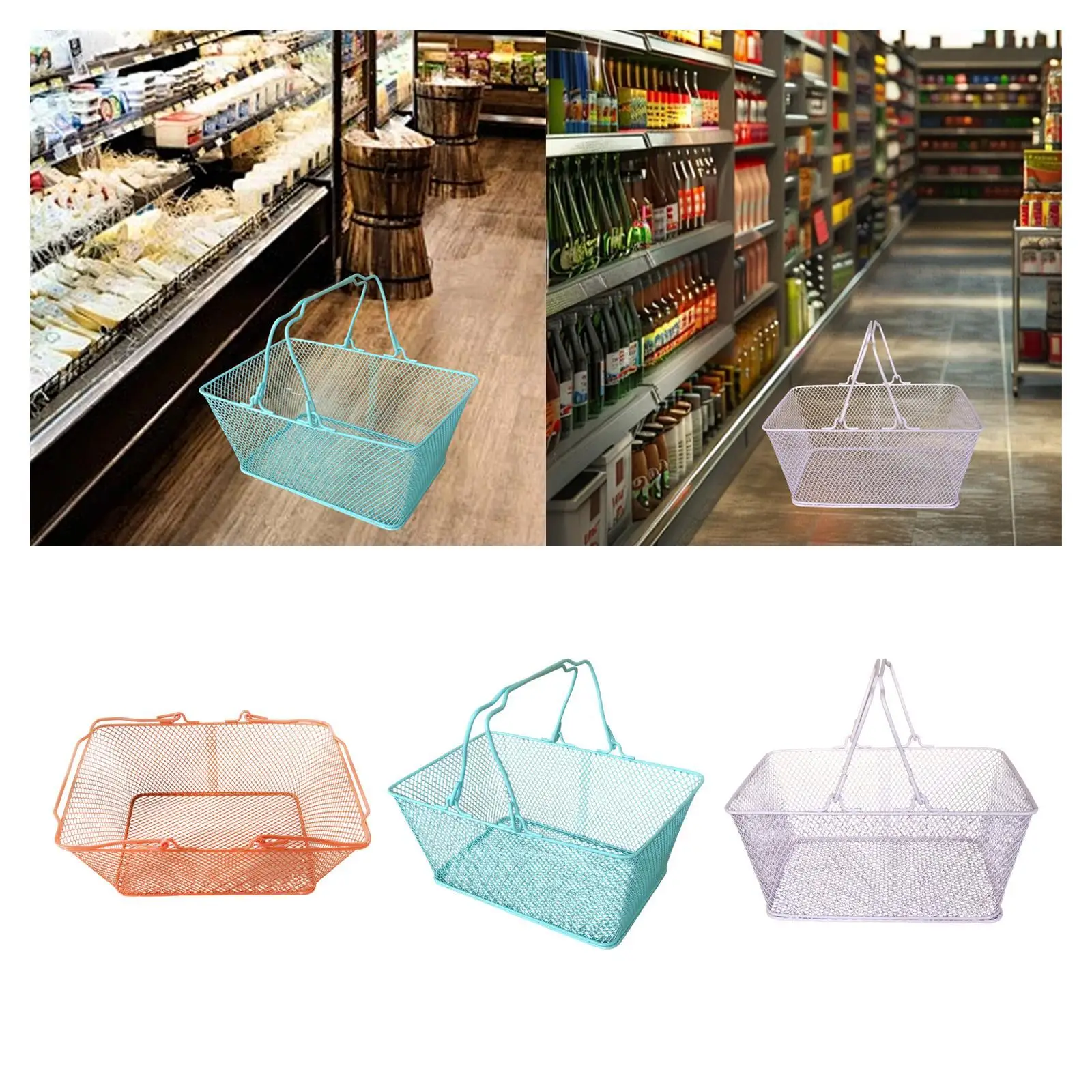 Shopping Basket Multipurpose Wire Garden Basket, Storage Organizer with Handles for Bookstore, Kitchen, Flower Stop, Bathroom
Shopping Basket Multipurpose Wire Garden Basket, Storage Organizer with Handles for Bookstore, Kitchen, Flower Stop, Bathroom