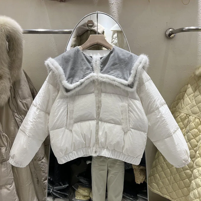 Mink Fur Collor Women Winter Down Jacket Luxury Short Down Parka Fashion Puffer Coat Female Thicken Warm Outerwear Clothes
Mink Fur Collor Women Winter Down Jacket Luxury Short Down Parka Fashion Puffer Coat Female Thicken Warm Outerwear Clothes