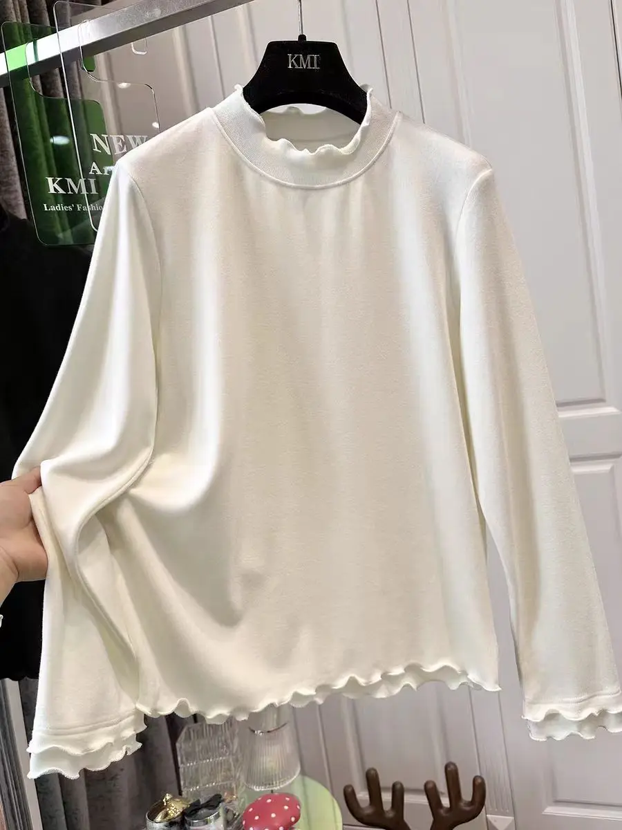 plus Size Women's Thickened Long Sleeve T-Shirt Korean Style Loose Fit Color Base Layer Shirt for Autumn And Winter
plus Size Women's Thickened Long Sleeve T-Shirt Korean Style Loose Fit Color Base Layer Shirt for Autumn And Winter