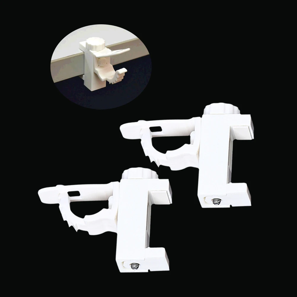 2 pcs White Clip-on Hooks Adjustable Hanging Hooks ABS Plastic Home Storage Organizer Accessories Curtain Rod Support
2 pcs White Clip-on Hooks Adjustable Hanging Hooks ABS Plastic Home Storage Organizer Accessories Curtain Rod Support