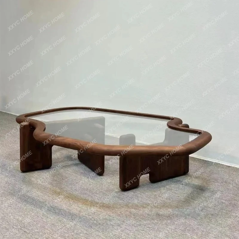 LMedieval style solid wood coffee table living room art tempered glass small coffee table minimalist irregular household
LMedieval style solid wood coffee table living room art tempered glass small coffee table minimalist irregular household
