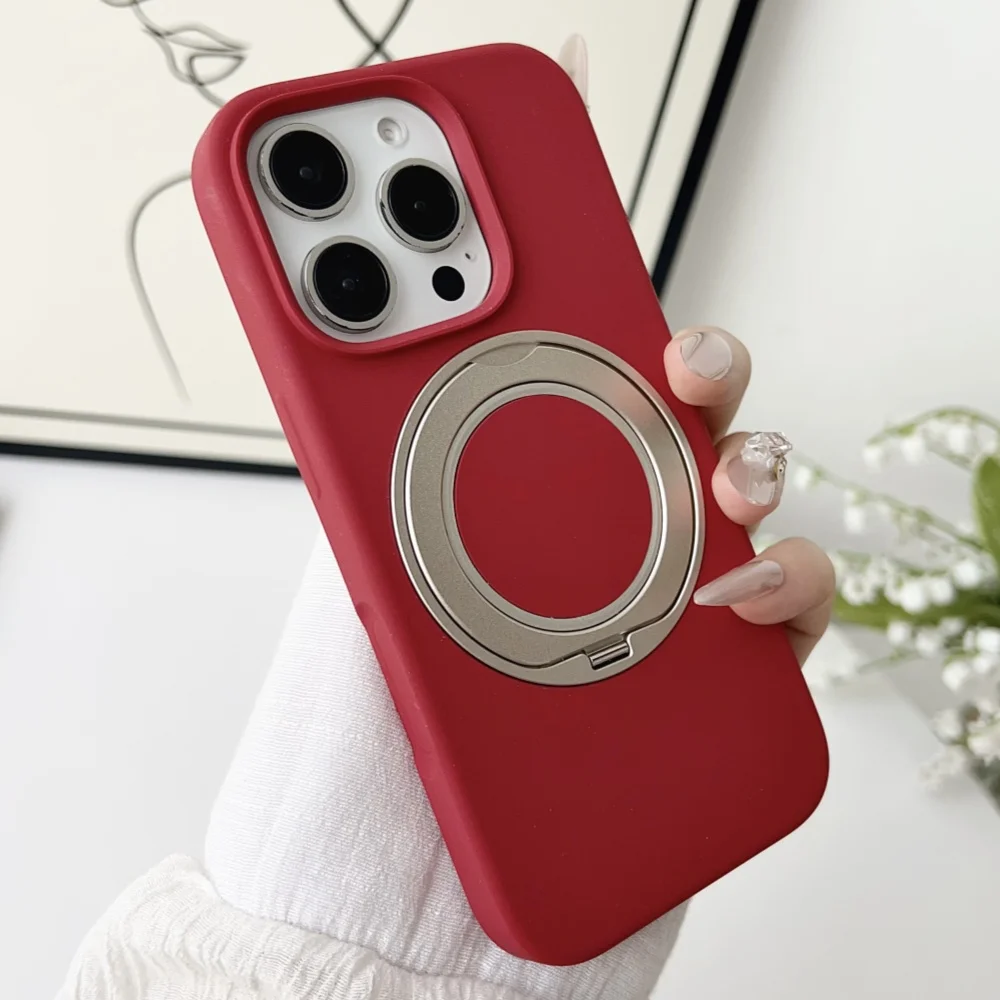 Solid Color Liquid Silicone MagSafe Phone Case For iPhone 15 16 Pro Max 360° Rotating Bracket Wireless Charging Shockproof Cover
Solid Color Liquid Silicone MagSafe Phone Case For iPhone 15 16 Pro Max 360° Rotating Bracket Wireless Charging Shockproof Cover