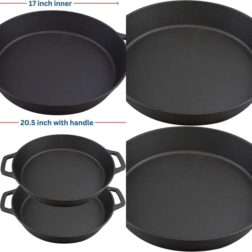 Чугунная сковорода с двумя ручками, предварительно обработанная, 17 дюймов — профессиональный инструмент для приготовления пищи на открытом воздухе, для пиццы, жарки и гриля
Чугунная сковорода с двумя ручками, предварительно обработанная, 17 дюймов — профессиональный инструмент для приготовления пищи на открытом воздухе, для пиццы, жарки и гриля