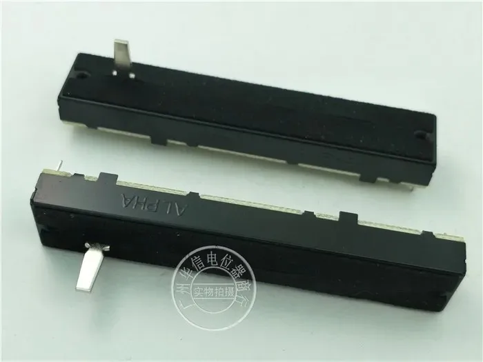 Alpha RA60D2F 88MM shaft, mixer fader dual potentiometer B10k shank 13MMD in length
Alpha RA60D2F 88MM shaft, mixer fader dual potentiometer B10k shank 13MMD in length