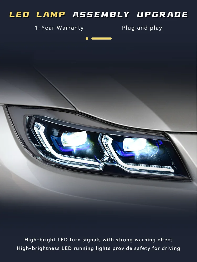 Автомобильные фары для BMW E90 316i 318i 320 328 330i 2005-2012, передняя линза проектора, светодиодный DRL, динамический свет, автоаксессуар
Автомобильные фары для BMW E90 316i 318i 320 328 330i 2005-2012, передняя линза проектора, светодиодный DRL, динамический свет, автоаксессуар