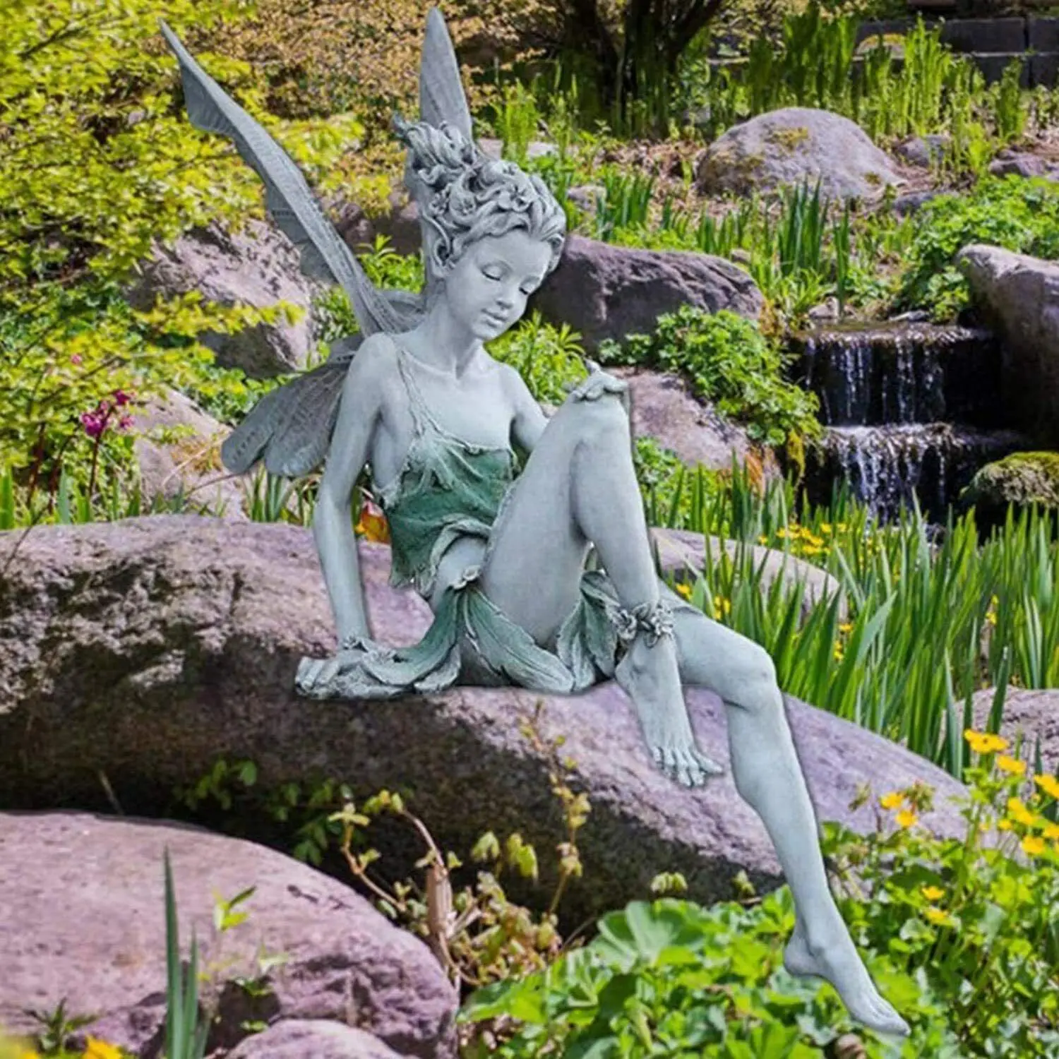 Miniature sitting fairy elf statue courtyard craft green garden home decoration - figure sculpture
Miniature sitting fairy elf statue courtyard craft green garden home decoration - figure sculpture