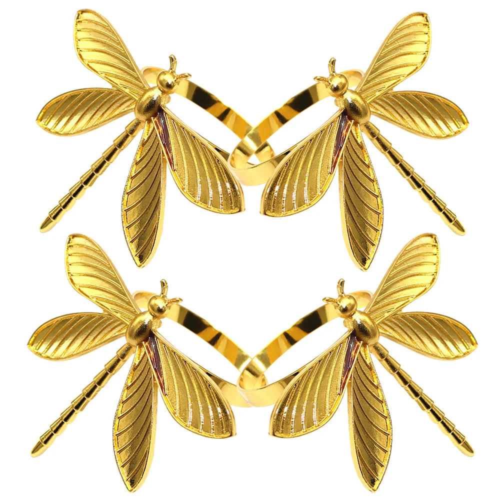 4Pcs Golden Napkin Rings Premium Crafted Metal Napkin Rings with Dragonfly Detail for Home Bar Hotel Dining Decor
4Pcs Golden Napkin Rings Premium Crafted Metal Napkin Rings with Dragonfly Detail for Home Bar Hotel Dining Decor