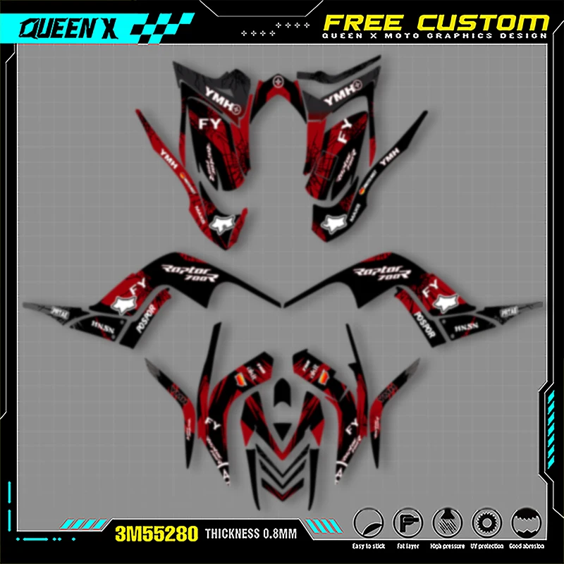 Queen X MOTOR For YAMAHA RAPTOR 700 2006 2007 2008 2009 2010 2011 2012Full Fairing Motorcycle Graphics Decals Stickers Kits 09
Queen X MOTOR For YAMAHA RAPTOR 700 2006 2007 2008 2009 2010 2011 2012Full Fairing Motorcycle Graphics Decals Stickers Kits 09
