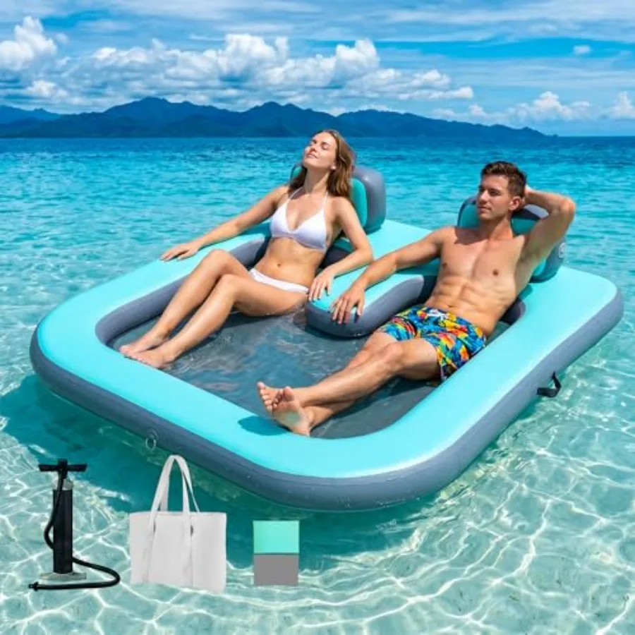 Pool float for lake ocean river pool party: inflatable floating dock 71 x 71, UV puncture resistant mesh material, gray-blue, 5
Pool float for lake ocean river pool party: inflatable floating dock 71 x 71, UV puncture resistant mesh material, gray-blue, 5