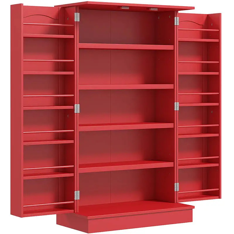 Kitchen Sideboard Cabinet, Large Kitchen Storage Cabinet w/ Double Doors & 5-tier Shelving for Home, Dining Room, Red
Kitchen Sideboard Cabinet, Large Kitchen Storage Cabinet w/ Double Doors & 5-tier Shelving for Home, Dining Room, Red