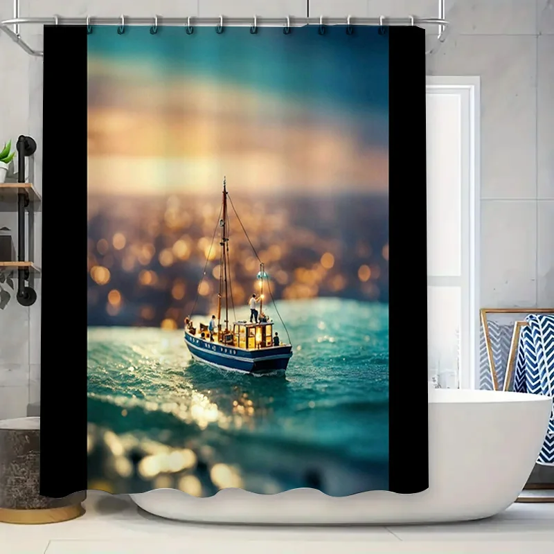 Boat Shower CurtainSea Life Scene for Bathroom Decor Waterproof Print Blue Light at Night Black Rod Pocket Design Extra Size Ava
Boat Shower CurtainSea Life Scene for Bathroom Decor Waterproof Print Blue Light at Night Black Rod Pocket Design Extra Size Ava
