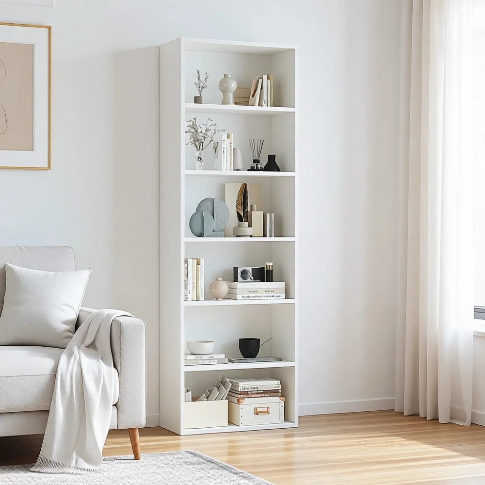 6-Tier 71 Wood Floor Bookcase Open Display Shelf Anti-Tip White Bedroom Living Room Office
6-Tier 71 Wood Floor Bookcase Open Display Shelf Anti-Tip White Bedroom Living Room Office