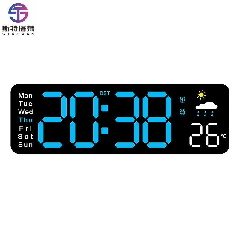 Large Green LED Wall Clock Remote Control Electrical Calendar Day Temperature Display Single Face Eclectic Alarm Clock
Large Green LED Wall Clock Remote Control Electrical Calendar Day Temperature Display Single Face Eclectic Alarm Clock