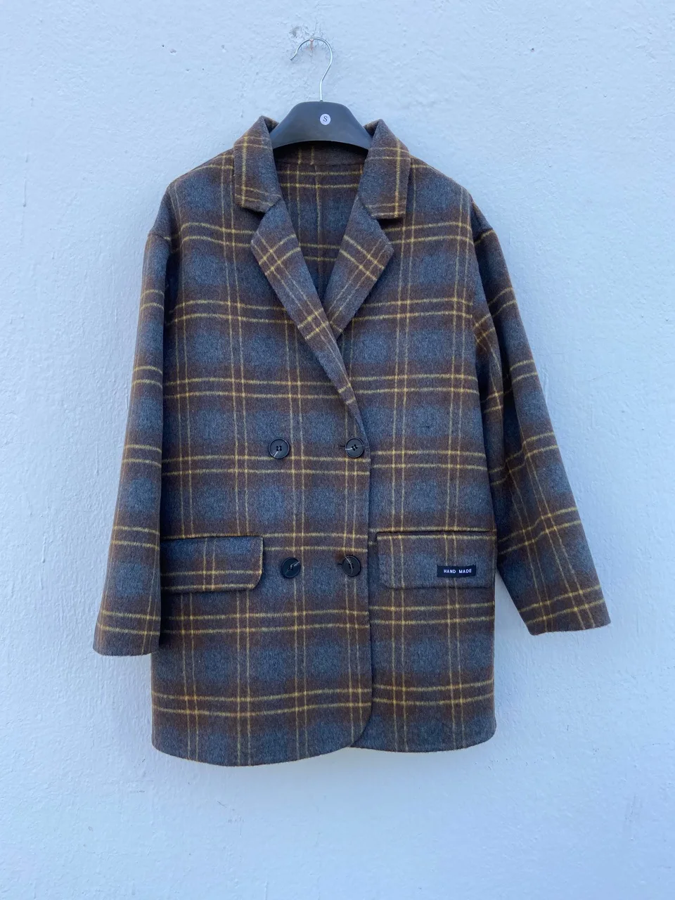 Women Tweed Coat Korean Style Loose Woolen Coats Double Breasted Grid Lady Jacket Women jaqueta feminina
Women Tweed Coat Korean Style Loose Woolen Coats Double Breasted Grid Lady Jacket Women jaqueta feminina