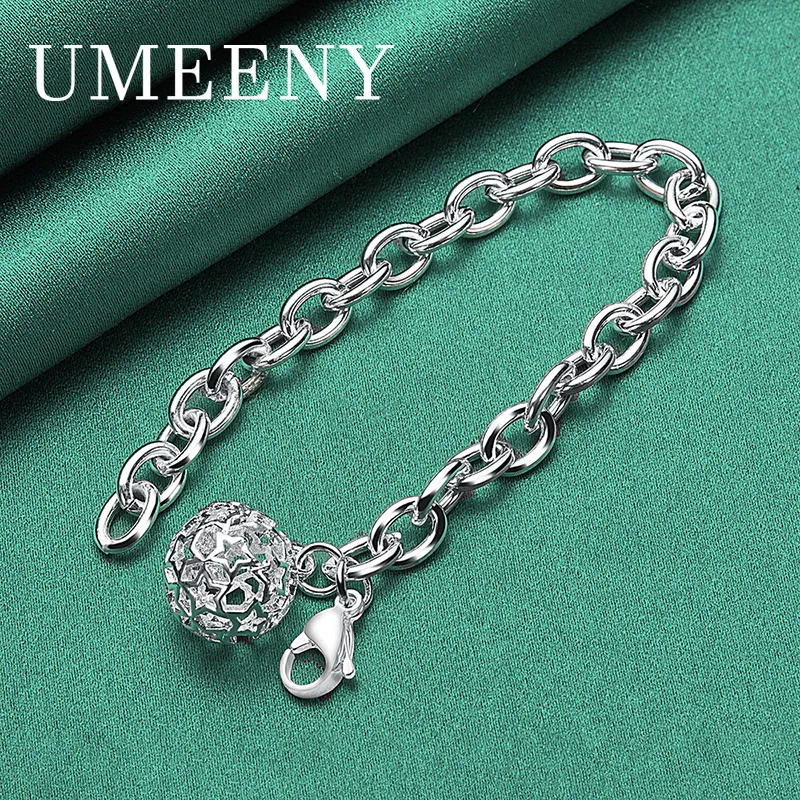 925 Sterling Silver 8 Inch Exquisite Ball Star Pattern Bracelet Women Wedding Engagement Jewelry
925 Sterling Silver 8 Inch Exquisite Ball Star Pattern Bracelet Women Wedding Engagement Jewelry