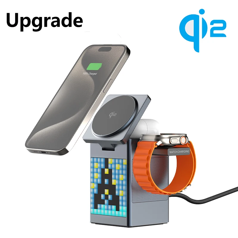 Qi2 3 in 1 Wireless Charger For iPhone 16 15 14 13 12 Fast Charging Station For Apple Watch 9 8 7 6 5 4 With Bluetooth Speaker
Qi2 3 in 1 Wireless Charger For iPhone 16 15 14 13 12 Fast Charging Station For Apple Watch 9 8 7 6 5 4 With Bluetooth Speaker