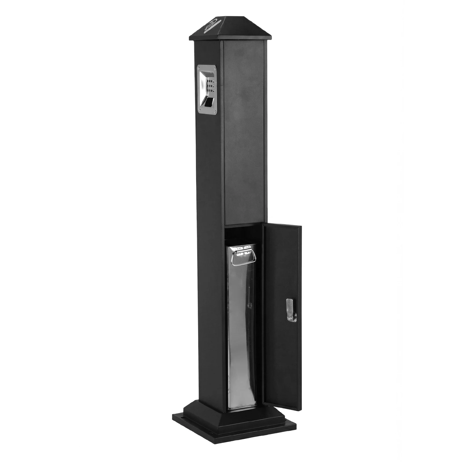 43.7in Height Metal Vertical Trash Bin W/ Key Large Waste Trash Container Bin with Inner Bucket for Home Park Hotel Lobby Office
43.7in Height Metal Vertical Trash Bin W/ Key Large Waste Trash Container Bin with Inner Bucket for Home Park Hotel Lobby Office
