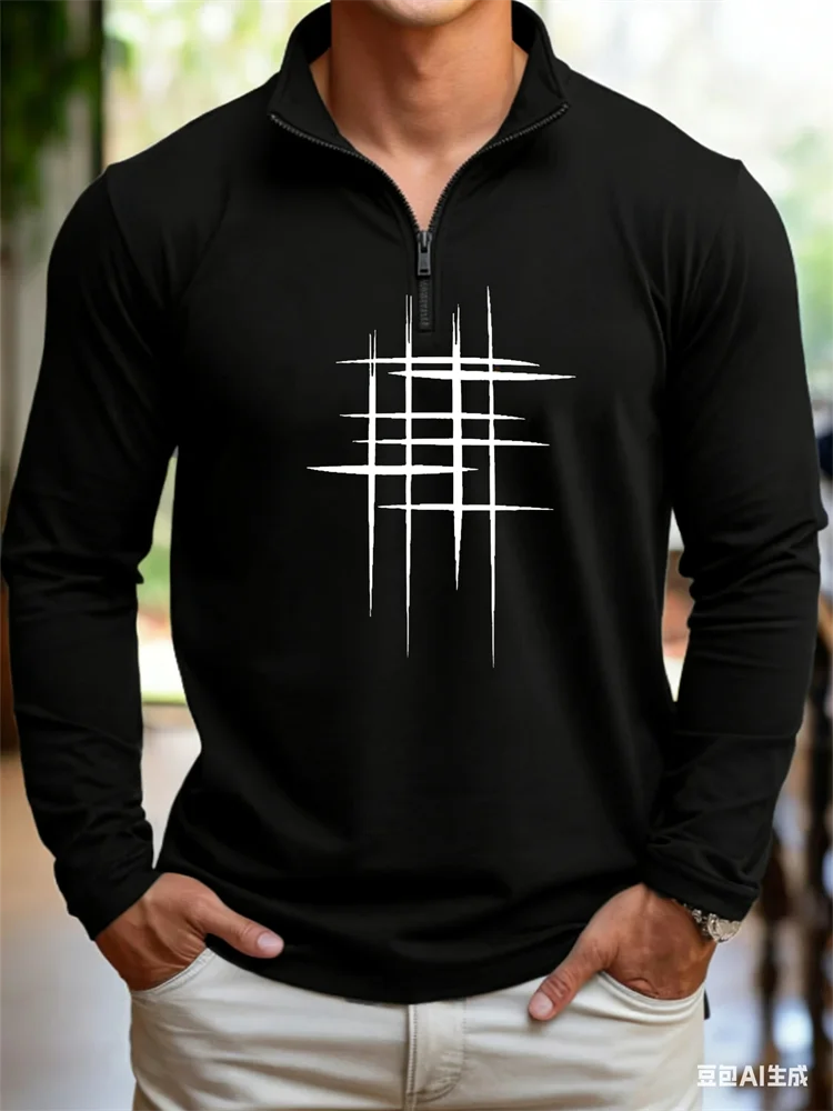 3D Grid Printed Men's Half-Zip Stand Collar Shirt Business Casual Fashion Long Sleeve Tops Daily Breathable Sweatshirt Clothing
3D Grid Printed Men's Half-Zip Stand Collar Shirt Business Casual Fashion Long Sleeve Tops Daily Breathable Sweatshirt Clothing